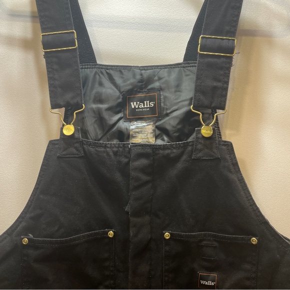 Walls Other - WALLS Workwear Mens XL Insulated Black Duck Canvas Bib Overalls Great Condition